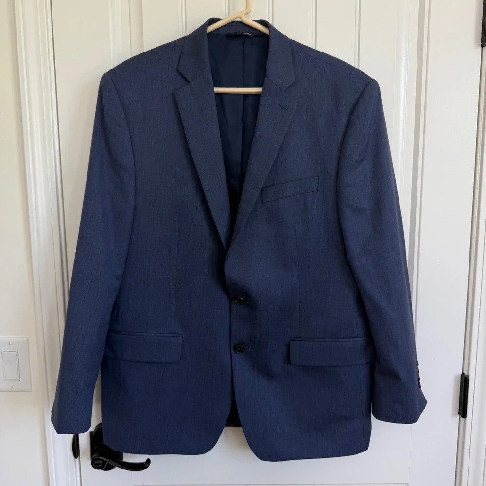 Ralph Ralph Lauren Navy Silk Wool Blend Jacket Blazer Men's 44R